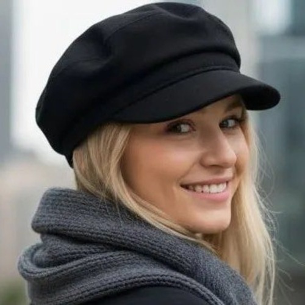 Scala NEW Newsboy Cap Black Boucle Textured Paisley Lining BlokeCore  Fall OS